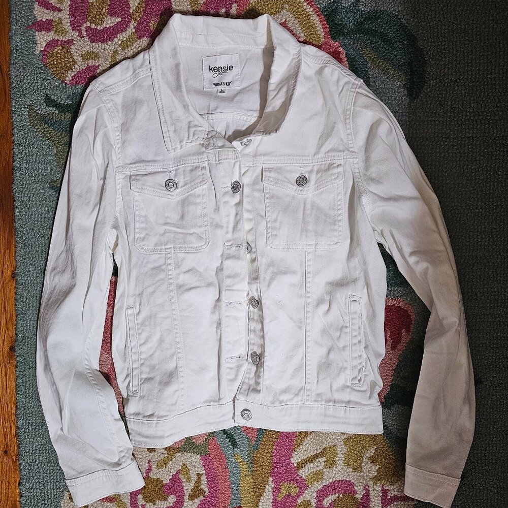 Kensie Jeans Vintage Luxe White Jacket